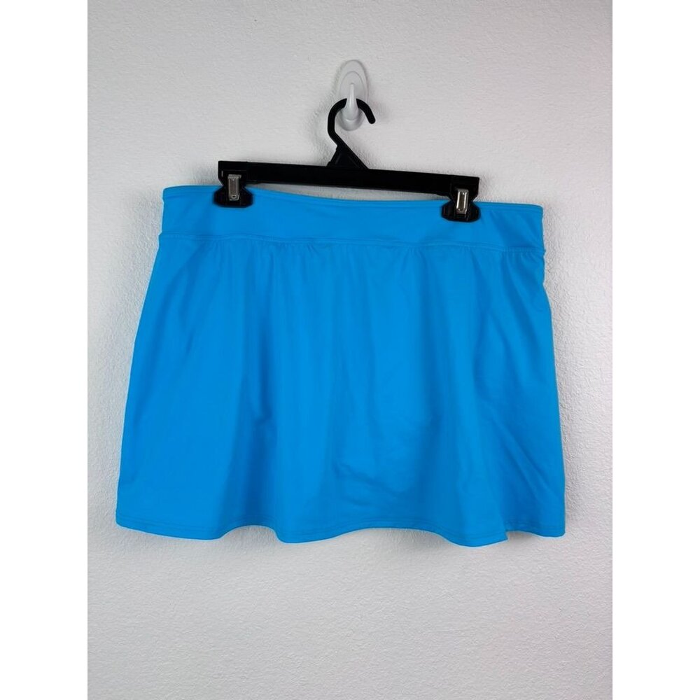 Lands' End women's 16 light blue skirted swim bottoms modest swimwear